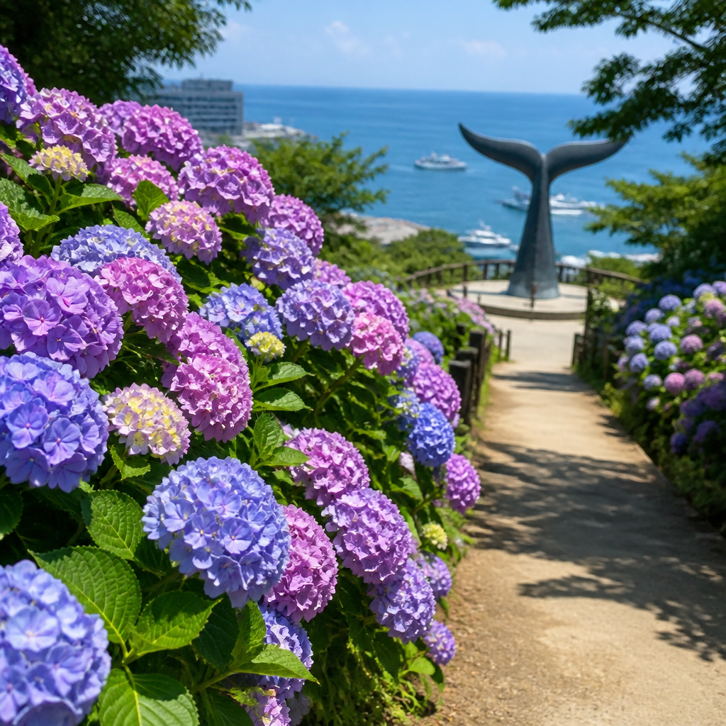 蔚山チャンセンポ紫陽花祭り、色とりどりの花の波の中で幻想的な初夏の癒し!