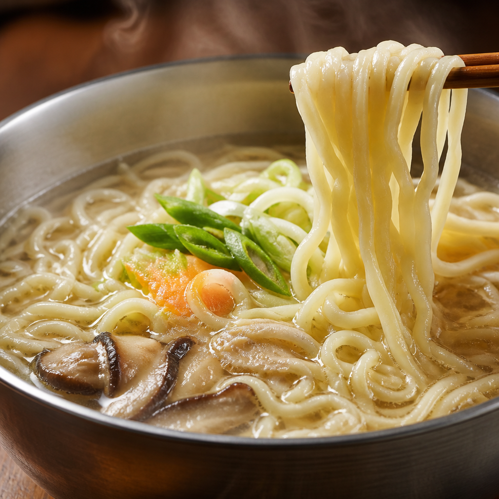 群山白もち麦ラーメン・カルグクス：健康的でもちもち、美味しさの秘訣