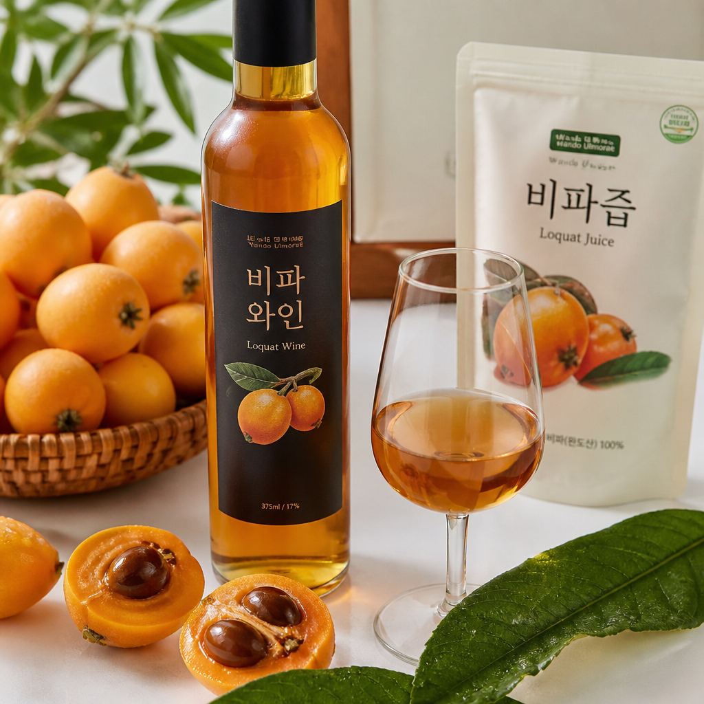 완도 비파 와인&비파즙: 청정한 바다의 선물, 건강과 활력을 담다! 🍷